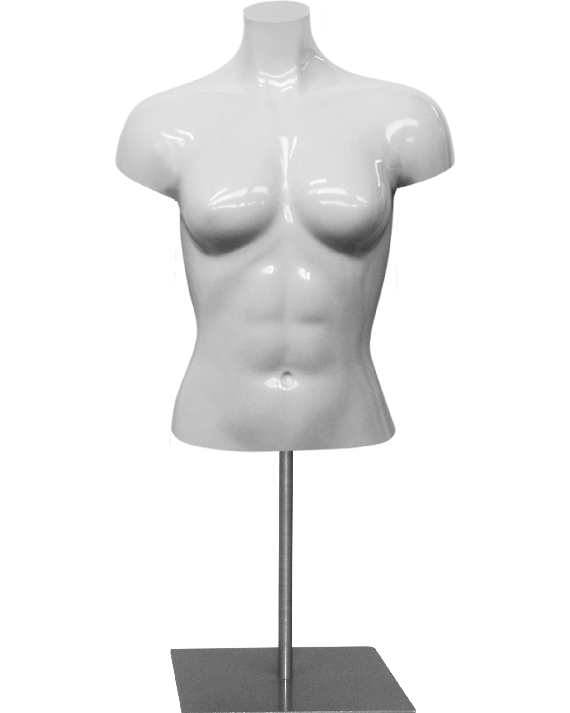 Female Athletic Torso, Half Form with Shoulder Cap, Headless FIT-F1SCT