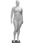 Plus Size Female Mannequin with Abstract Head Metal Base

