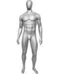 Male Mannequin Large Build Relaxed Pose Metal Base
