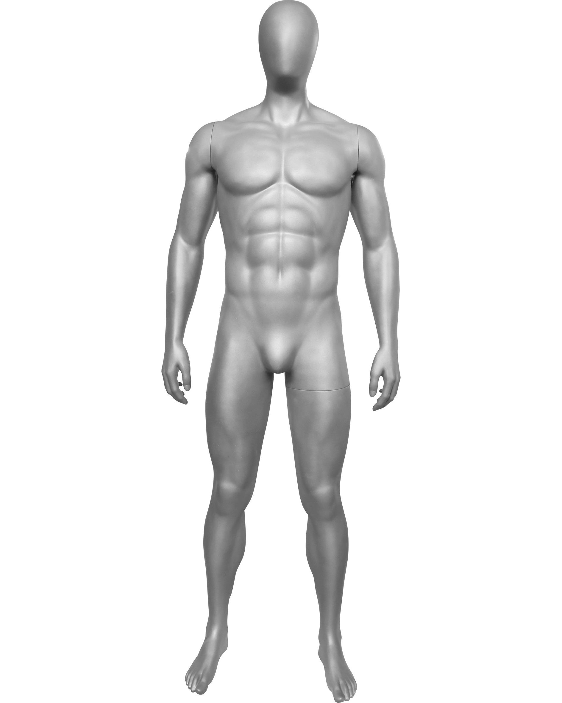 Male Mannequin Large Build Muscular Head Metal Base
