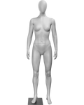 FIT Female Mannequin Neutral Body Medium Small Build Split Waist Egg Head Abstract Form on Metal Base Straight