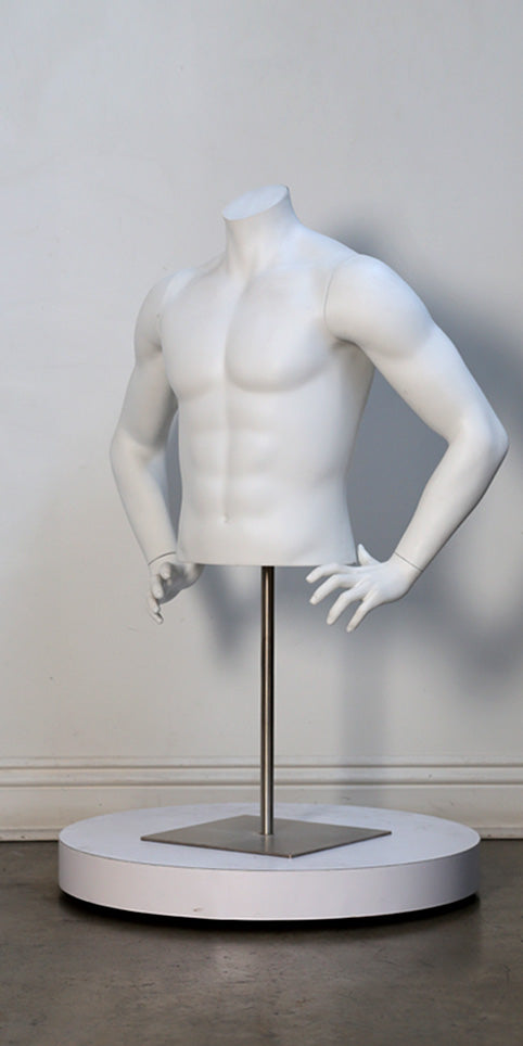 - Athletic Male Torso Form, Hands on Hips, Headless