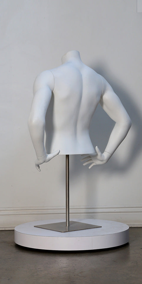- Athletic Male Torso Form, Hands on Hips, Headless