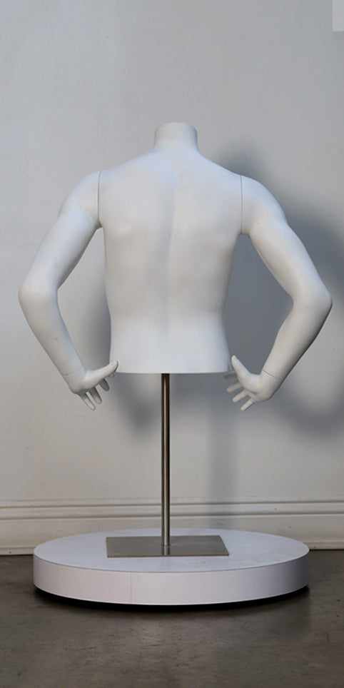 - Athletic Male Torso Form, Hands on Hips, Headless