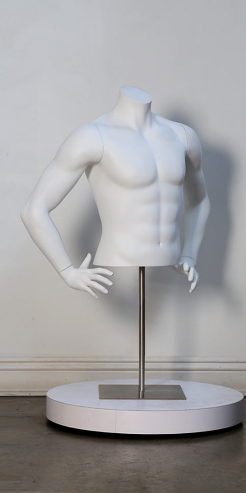 - Athletic Male Torso Form, Hands on Hips, Headless