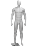 Male Mannequin Medium Build Muscular Body Metal Base Egg Head